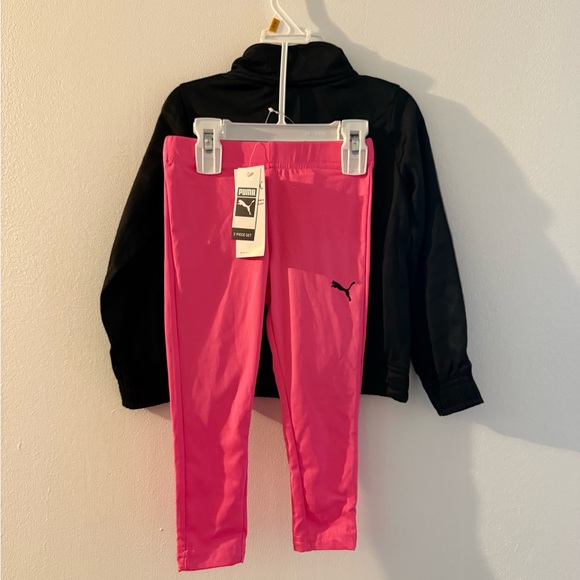 Puma Black Track Jacket with Pink Logo - Picture 3 of 3